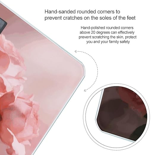 Dusty Rose Pink Smart Scale for Body Weight Digital Bathroom Scale Toughened Glass Weight Scale with Large LCD Backlight Display High Precision Scales Weighing Machine