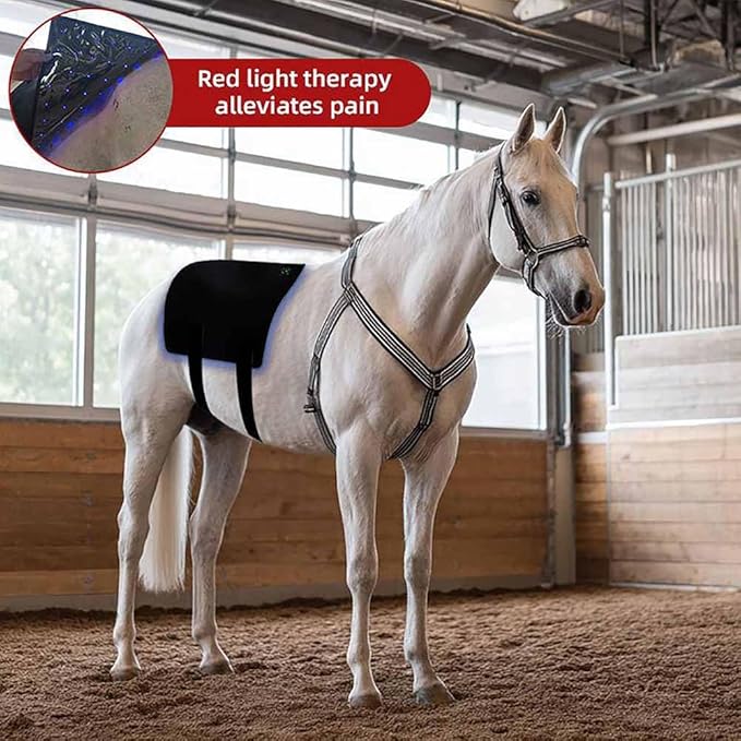 Red Light Therapy for Horses 850nm/660nm Infrared Light Horses Back Therapy Wearable Pets Red Light Phototherapy Wraps for Equine Back Pain Relief