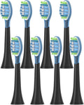 8Pcs Replacement Brush Heads Compatible for HX6064 HX6930 HX6730 Sonic Electric Toothbrush Vacuum 4100 6500 6100 5300 C3(C3 Black)