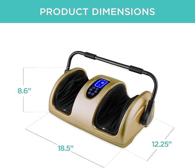 Best Choice Products Heated Shiatsu Foot Massager for Pain Relief Plantar Fasciitis Neuropathy Blood Circulation w/Compact Design - Gold