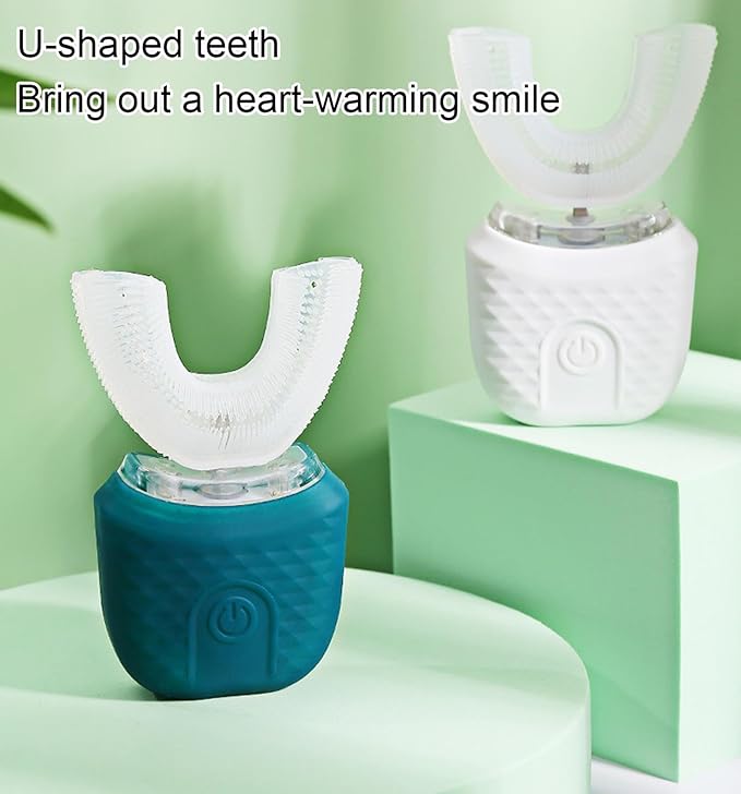 VIDECOR Electric Toothbrush U Shaped Automatic Toothbrush for Adults 360° Whole Mouth Toothbrush Whitening Wireless Charging IPX7 WaterproofD