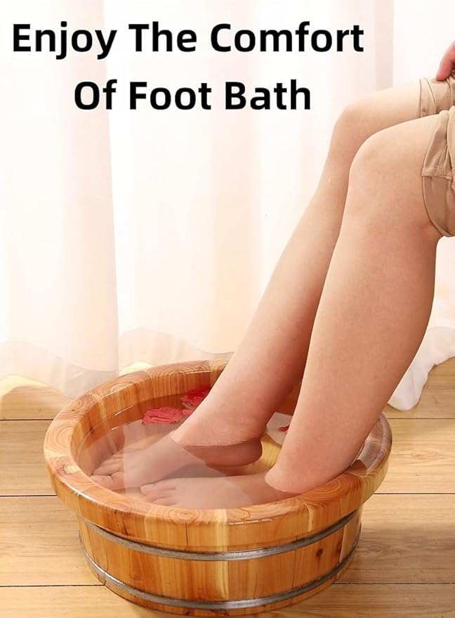 Wood Foot Bath Foot Spa Soaking Tub Wooden Foot Washing Bucket Foot Soak to Relieve Feet Stress Foot Basin Basin Soothe and Comfort Feet for Home Office Use