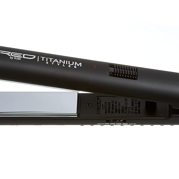 RED by KISS Titanium Styler Flat Iron (Titanium 1 1/4)