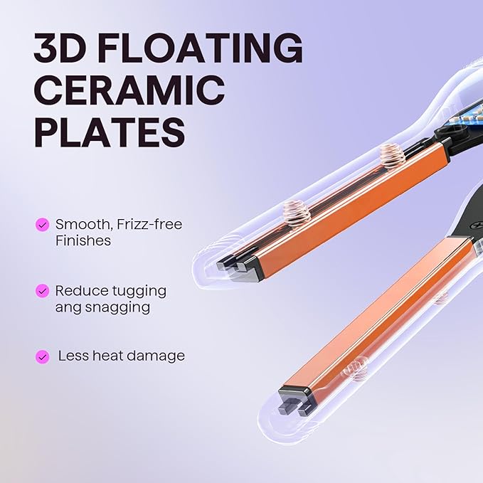 Wavytalk 3/10 Small Flat Iron Pencil Flat Iron for Short Hair Pixie Cut and Bangs Curling Iron for Short Hair Mini Hair Straightener for Edges with Anti-Pinch Design Tiny Hair Straightener