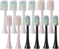 12pcs Replacement Brush HeadsCompatible for SOOCAS X3U/X3Pro/X5/V1/D2/D3 Bristle Electric Toothbrush Sealed Packed(SHUSHI-WH4PK4BK4)