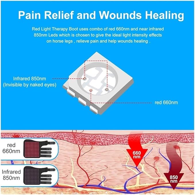 LED Red Light Therapy Device for Horse Leg Pain Horse Near Infrared Therapy Wrap Portable Deep Light Therapy for Horse Muscle Recovery