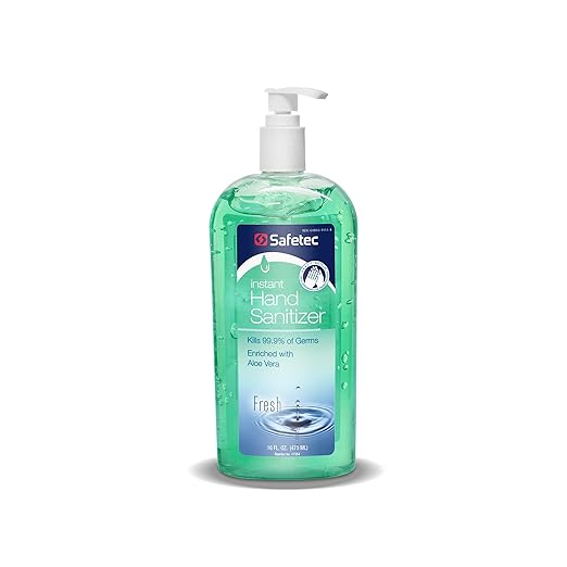 Safetec Hand Sanitizer Fresh Scent 16 oz. Pump Bottle (12 Bottles/case)