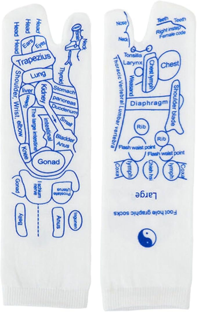 袜中英文图按摩袜脚底经络图袜子三角雀 HomeOffice Body Electric Massagers