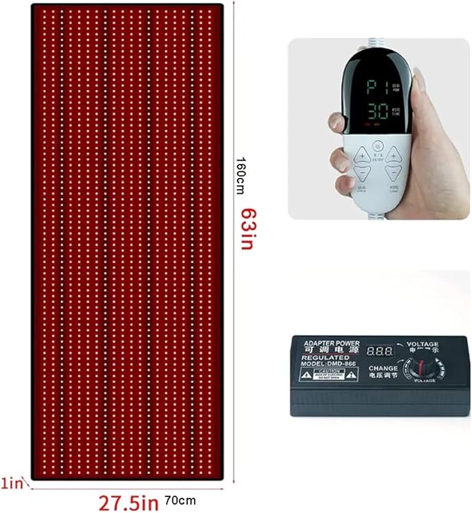 BB1260 Red Light Therapy Mat- 1260pcs LEDs Near-Infrared Light Therapy for Full Body 660nm Red Light and 850nm