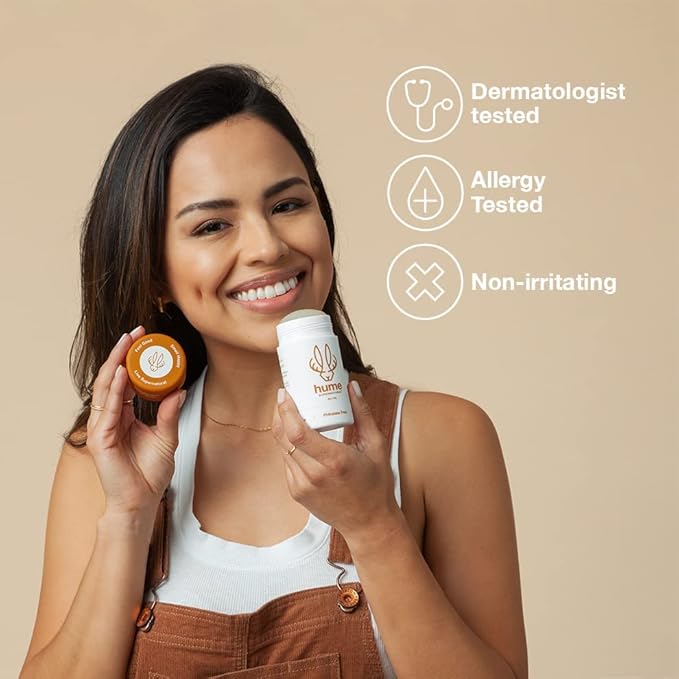 Hume Supernatural Aluminum Free Deodorant for Women &amp Men - Probiotic and Plant-Based Long-Lasting Moisture Absorbing - Clean and Effective (Out West - 3 pack)