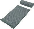 Acupressure Massage Mat and Shiatsu Massage Pillow Set with Carry Bag Portable Acupuncture Therapy Cushion for Neck and Back Relief Washable Yoga Exercise Mat for Wellness and
