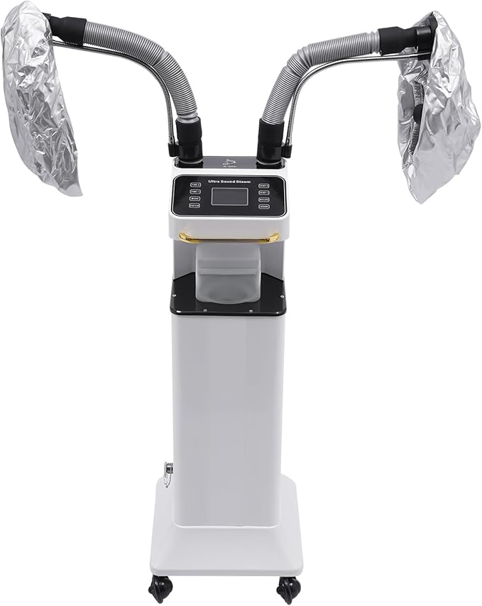650W Hair Steamer Machine Multifunctional Hair Dyeing Machine with LCD Display Hair Color Processor RepairHair Oil Machine Stand Up Base Salon Spa Equipment for Barber Stores (White)