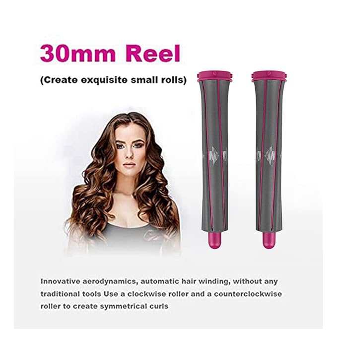 1 Pair Long Hair Curling Barrels Curler Tube Wand and 1 pcs Anti Flight Flyaway Nozzle with 2 Adaptor for Dyson Hair Dryer Converting to Airwrap Curling Iron Styler