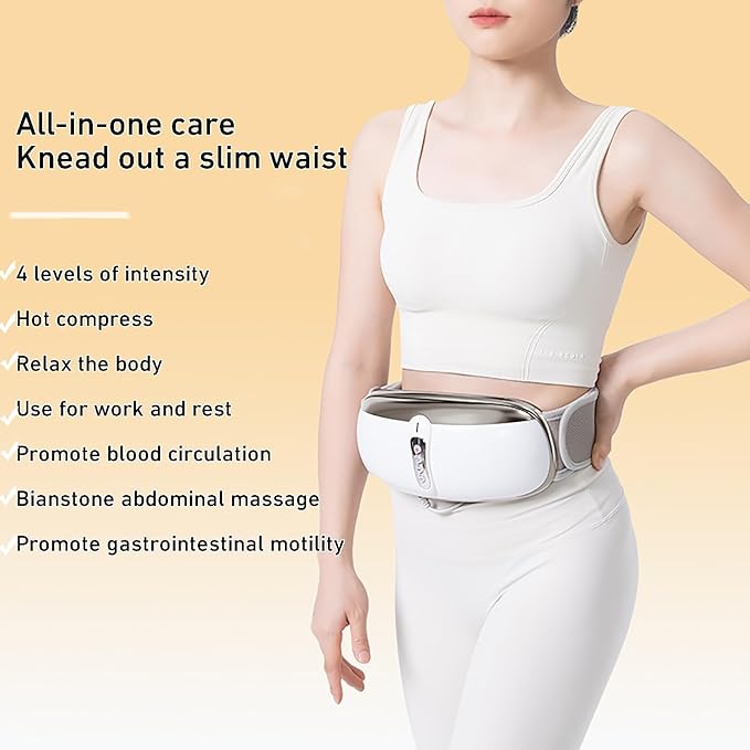 Electric Abdominal Massage Slimming Belt 4 Massage Intensities 100mm Diameter Enlarged Massage Plate for Back Massage Lifting Buttocks Slimming Belly and Thighs