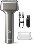 PLUZZ Electric Foil Shavers for Men Mini Electric Razor for Face &amp Beard Samll Shaver Portable Compact &amp Lightweight for Travel - IPX7 Waterproof Cordless Fast Charge 3 Blades Wet/Dry Use