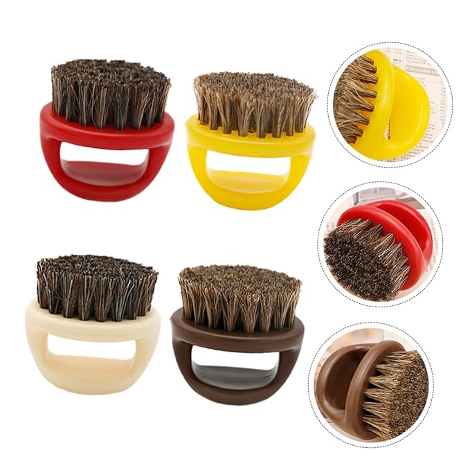 balacoo 8pcs Beard Brush Kit Comb Brush Styling Mustache Portable Handle Horsehair Bristles Soften Skin Ergonomic Design Random Color