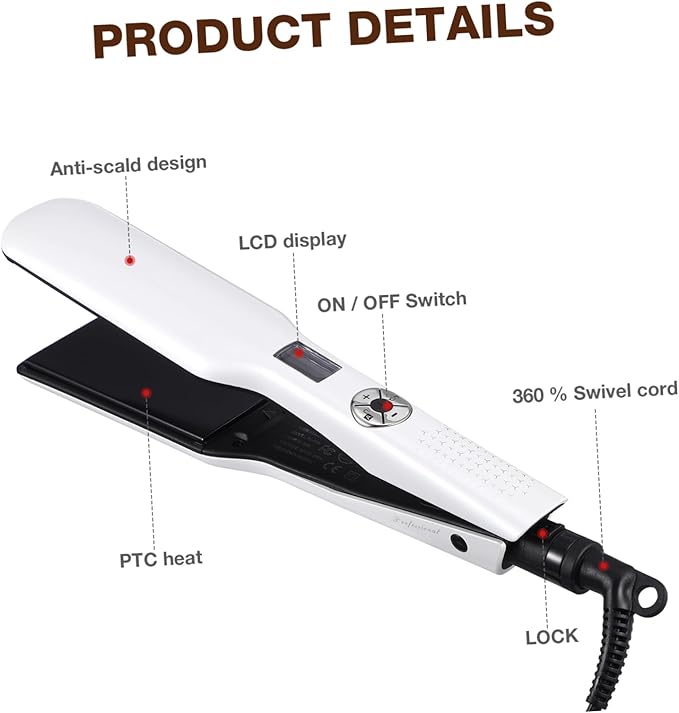 Hair Straightener Curler Flat Iron Ion Hair Straightener Ceramic Coated Styling Tool for Women Us Plug