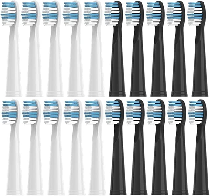 Replacement Brush Heads Compatible for Electric Toothbrushes E1-9/SG2303/SG575 Vacuum Packing(20pcs Black)