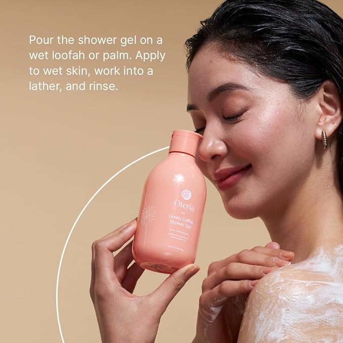 O-eteriaPremium Exfoliating Green Coffee Body Wash Cleanses and Refreshes Ideal for Women/Men Hydrating Shower Gel Energizing Shower Experience