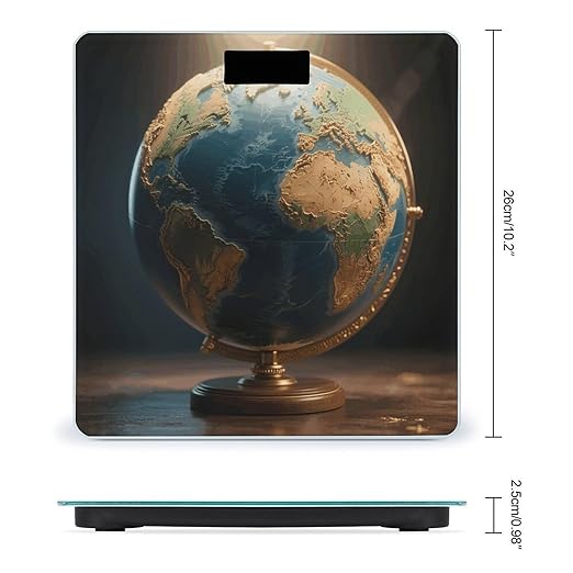 World Map Weight Scale Cute Bathroom Scale for Body Highly Accurate Digital Weighing Machine for People Compact LCD Display Scales with Sturdy Toughened Glass Scales