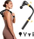 G4D Fascia Gun with Detachable U-Shape Long Handle 10mm Deep Tissue Percussion Brushless Motor Up to 2800 RPM Type-C Fast Charging Includes 4 Massage Heads for Back Neck Shoulder Relief