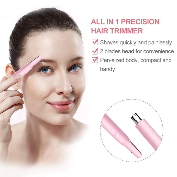 TOUCHBeauty 2024 Upgraded All-in-One Facial Hair Trimmer for Women TB1458 (Battery)+TB 2158（Rechargeable）