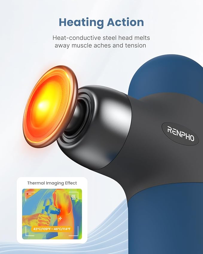 RENPHO Active Mini Thermacool Massage Gun Mini Thermal Massage Gun with Heat