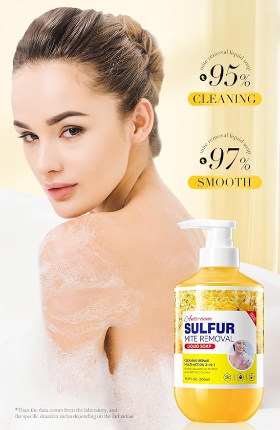 Shower Gel And Refreshing Soothes Deep Clean Gentle Daily Body Clean Sulfur Soap Liquid Shower Gel Full Body Care For Men And Women (16.9Fl.Oz/500Ml) (3 Packs)