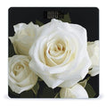 White Rose Scale with LCD Easy-to-Read Anti-Slip Weight Digital Bathroom Scale Precision Weighing Scales Sturdy Tempered Glass Body Weight Scales for Daily Use