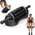 Electric Rolling Percussion Massager Hands-Free Base Deep Tissue Muscle Massager and Back Roller5-Speed Rechargeable Muscle Roller Stick for Legs Foot &amp Calf Massager (Gray)