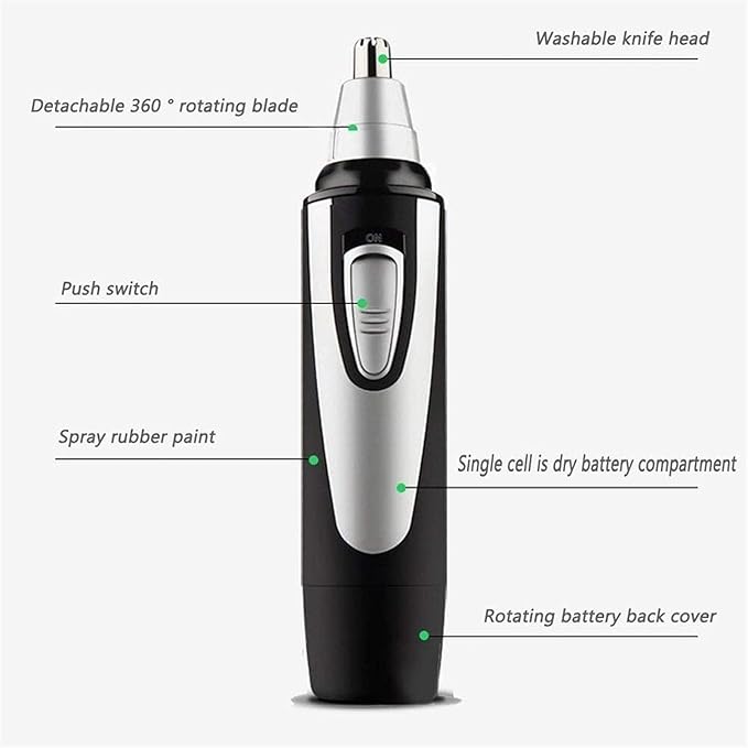 Professional PainlessEyebrow Sideburns Men Grooming KitBattery-OperatedEyebrow and Facial Hair Nose Hair Trimmer