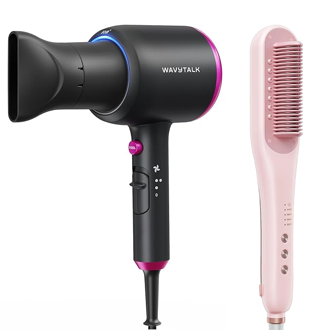 Wavytalk Steamlin Pro Steam Straightener Brush Wavytalk Blown Away onic Hair Dryer Black