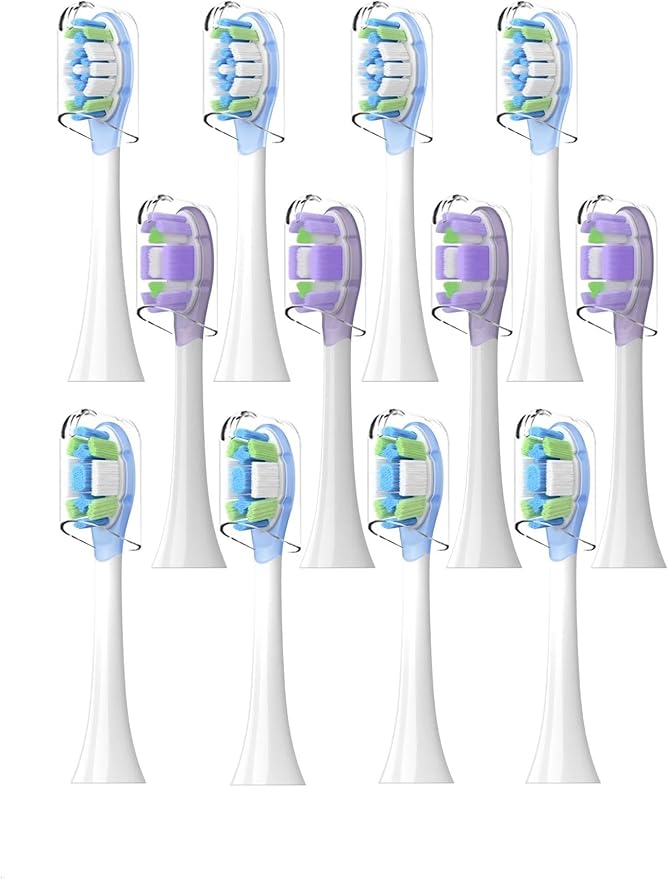 4PCS Replacement Brush Heads ForCompatible for Xiaomi Oscillation Electric Toothbrush Pro Mijia MES610 MES609 Head Soft Bristle(Purple)