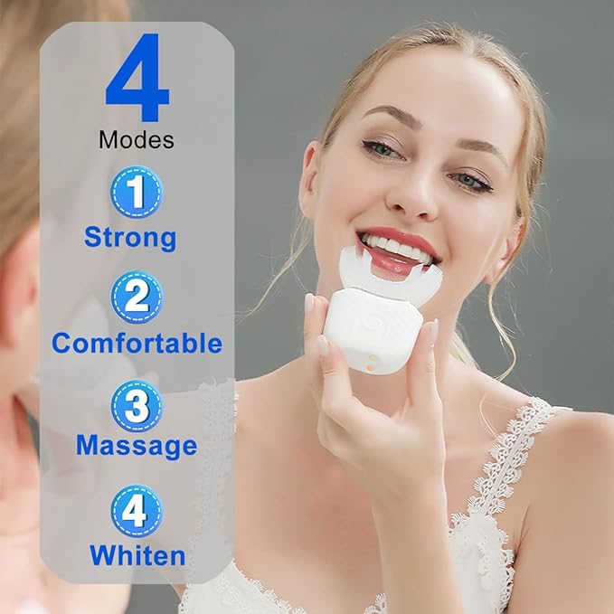 Ultrasonic Electric Toothbrush U Shaped Automatic Toothbrush for Adults 360° Whole Mouth Toothbrush Whitening IPX7 Waterproof