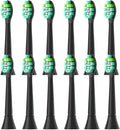 4-16pcs Replacement Toothbrush HeadsCompatible for Phillips Sonicare Electric HandlesSoft Bristles(12pcs Black)