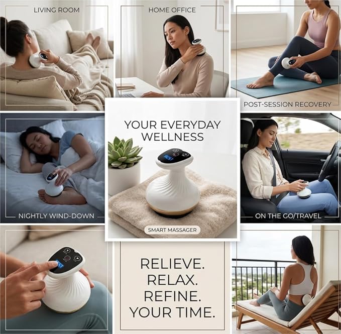 Morlit Smart Cupping Massager Cordless Deep Tissue Body Massager with 9 Suction Levels &amp Heat Therapy One-Touch Electric Massager for Neck Back Shoulder Pain Relief Rechargeable Gift Set
