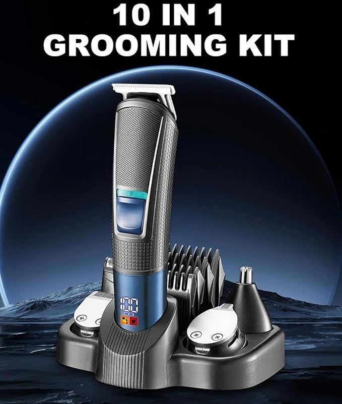 Hair Clippers for Men All in One Rechargeable Beard Hair Trimmer for Men Grooming Kit Electric Shaver Body Trimmer Edge Nose Ear Trimmer Eyebrow