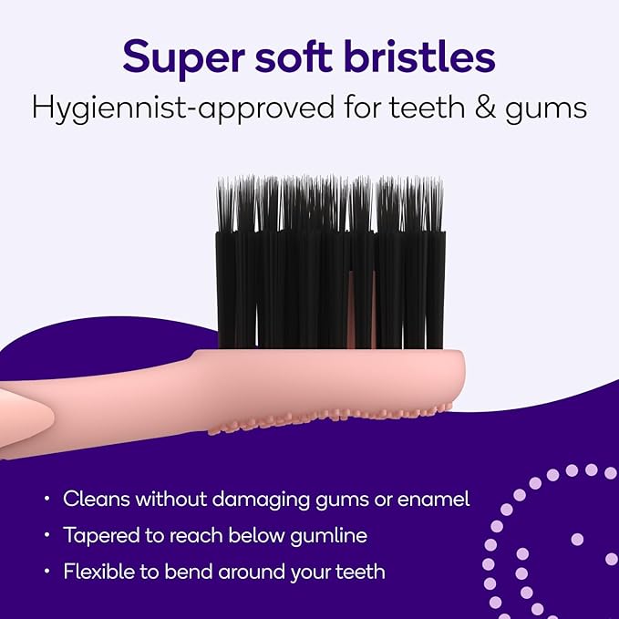 BURST Pro Sonic Electric Toothbrush Genuine Replacement Heads (Rose Gold/3 Pack) | Soft Bristles for Deep Clean Stain &amp Plaque Removal