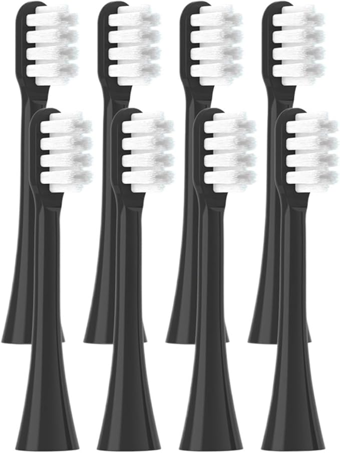 8PCS Replacement Toothbrush Heads for Electric Tooth Brush Soft Bristle(8 Black Soft)