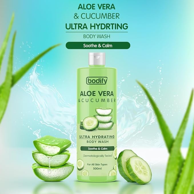 Aloe Vera &amp Cucumber Ultra Hydrating Body Wash 500 Ml | Soothe &amp Calm | Paraben Free | All Skin Types