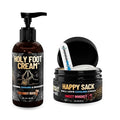 Derm Dude Below-the-Belt Grooming Bundle | Happy Sack Ball Deodorant 2oz (Sweet Whiskey Scents) + Holy Foot Cream 4oz (Coconut Rush Scents) | Odor Control &amp Moisture for Feet &amp Groin