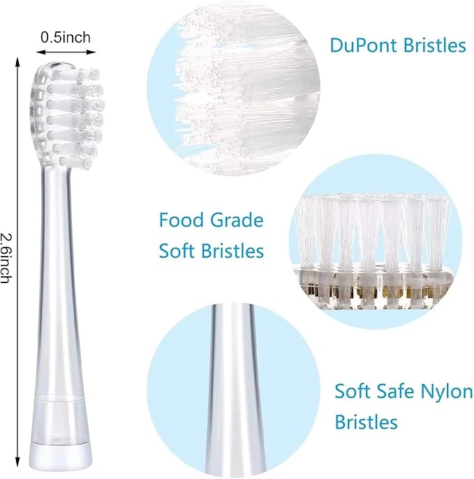 Compatible For Seago YCSG-831 Kids Brush Heads Children Electric Toothbrush Replacement Heads For Seago EK6 977 Sonic Electric Toothbrush 4pcs(4 big heads)