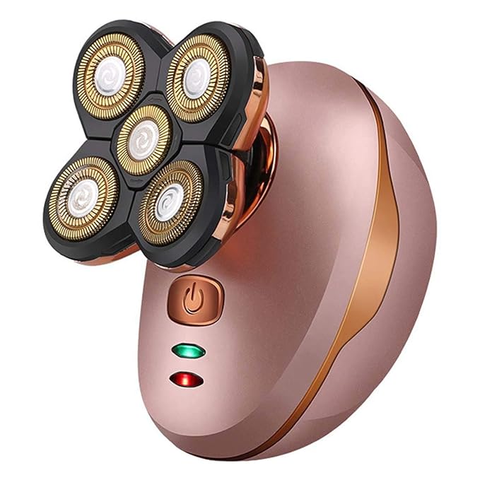 Head Shavers for Bald Men Rechargeable 5 Heads Electric Shaver Beard Bald Razor Hair Timmer Clipper for Men Waterproof Wet Dry Facial&ampBody Shaving Machine (Color : Pink)