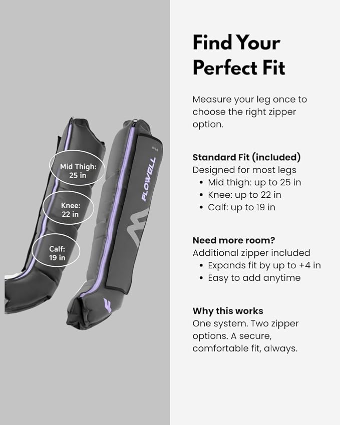 Flowell Sport Mobile Boots Set Connect App-Controlled 4-Air-Chambered Deep Tissue Compression Recovery Boots &amp Post-Workout Leg Recovery Compression System for Pro Athletes