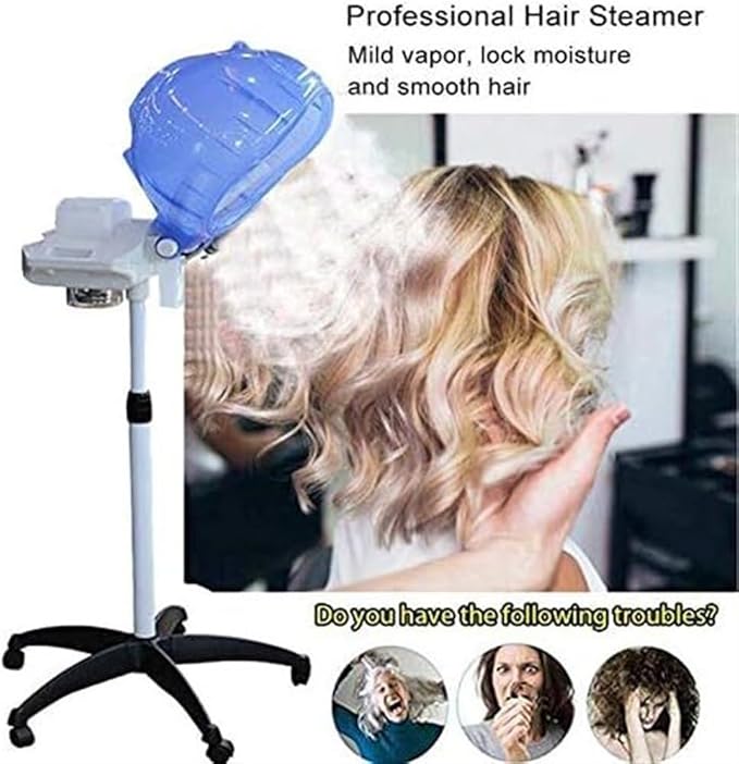 650w Adjustable Orbiting Hair Dryer Stand Up Rolling Wheels Salon Hair Color Processor Accelerator Professional for Home Salon Hair Dyeing Perming Equipment(A)