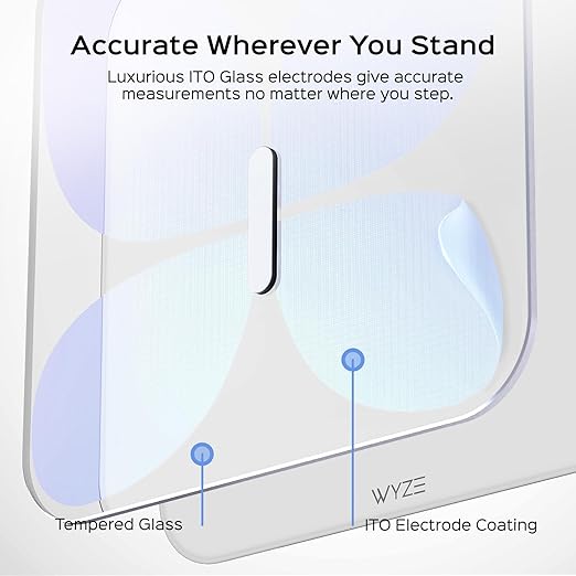 Wyze Smart Scale X Butterfly - Bathroom Scale for Body Weight BMI Body Fat Muscle Mass Accurate Bluetooth Digital Scale for Body Composition Analyzer | Sync Health Apps | ITO Glass 400 lbs White
