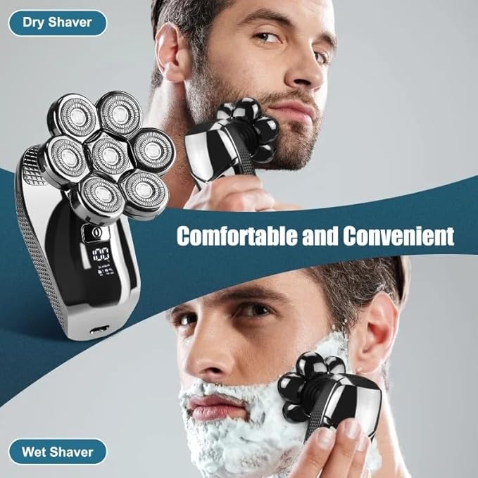 Head Shavers for Bald Men 5 in 1 Head Shavers for Men 7D Cordless Bald Head Shaver Wet&ampDry Waterproof Electric Razor for Men with LED Display Grooming Kit