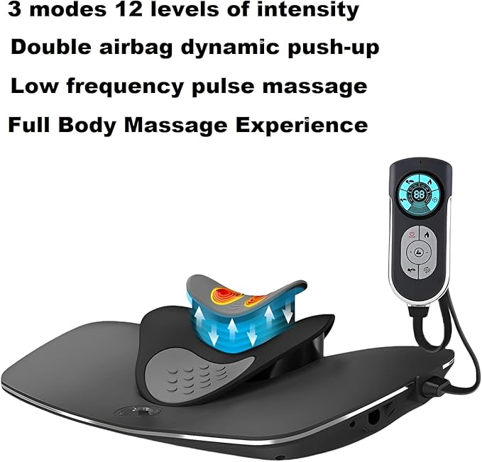 Multifunctional Cervical Traction Device Electric Neck Stretcher Dynamic Neck Stretching Function Electrotherapy And Heat Therapy To Relieve Neck Pain 3 Massage Modes For Home Use (Black)