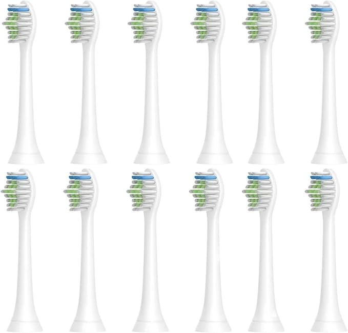 12pcs Replacement Brush Head Compatible for PH Care Diamondclean Toothbrush(White)