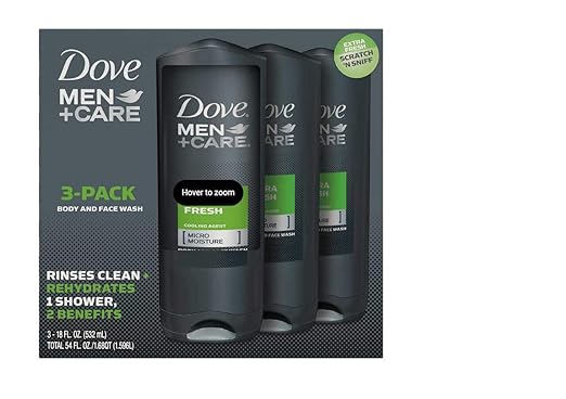 DOVE 1169195 Mens Body Wash Extra Fresh 18 oz.(Pack of 3)